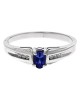 Blue Tanzanite and Diamond Accent Ring in White Gold